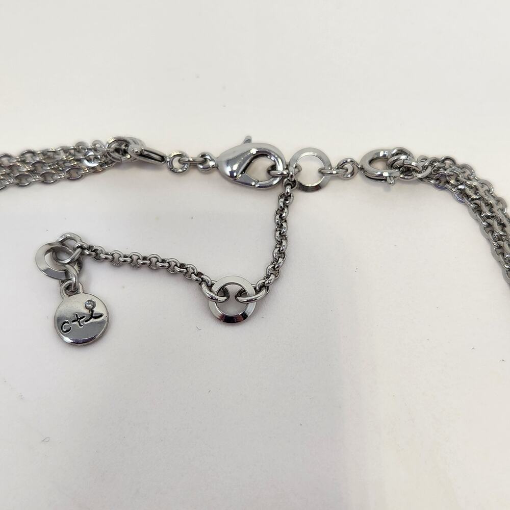 Chloe Isabel Multi Chain 3 in 1 Necklace Convertible Rhinestone Silver Tone - Picture 4 of 8